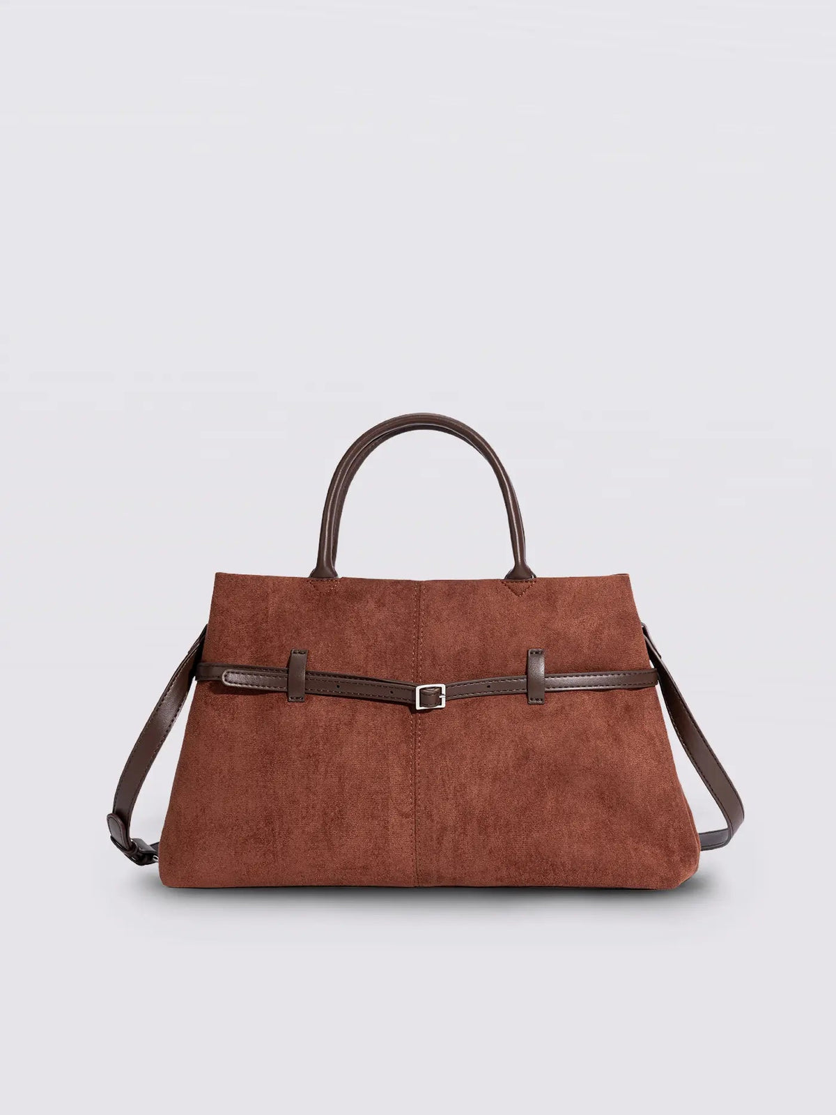 Suede Shopper with Adjustable Strap