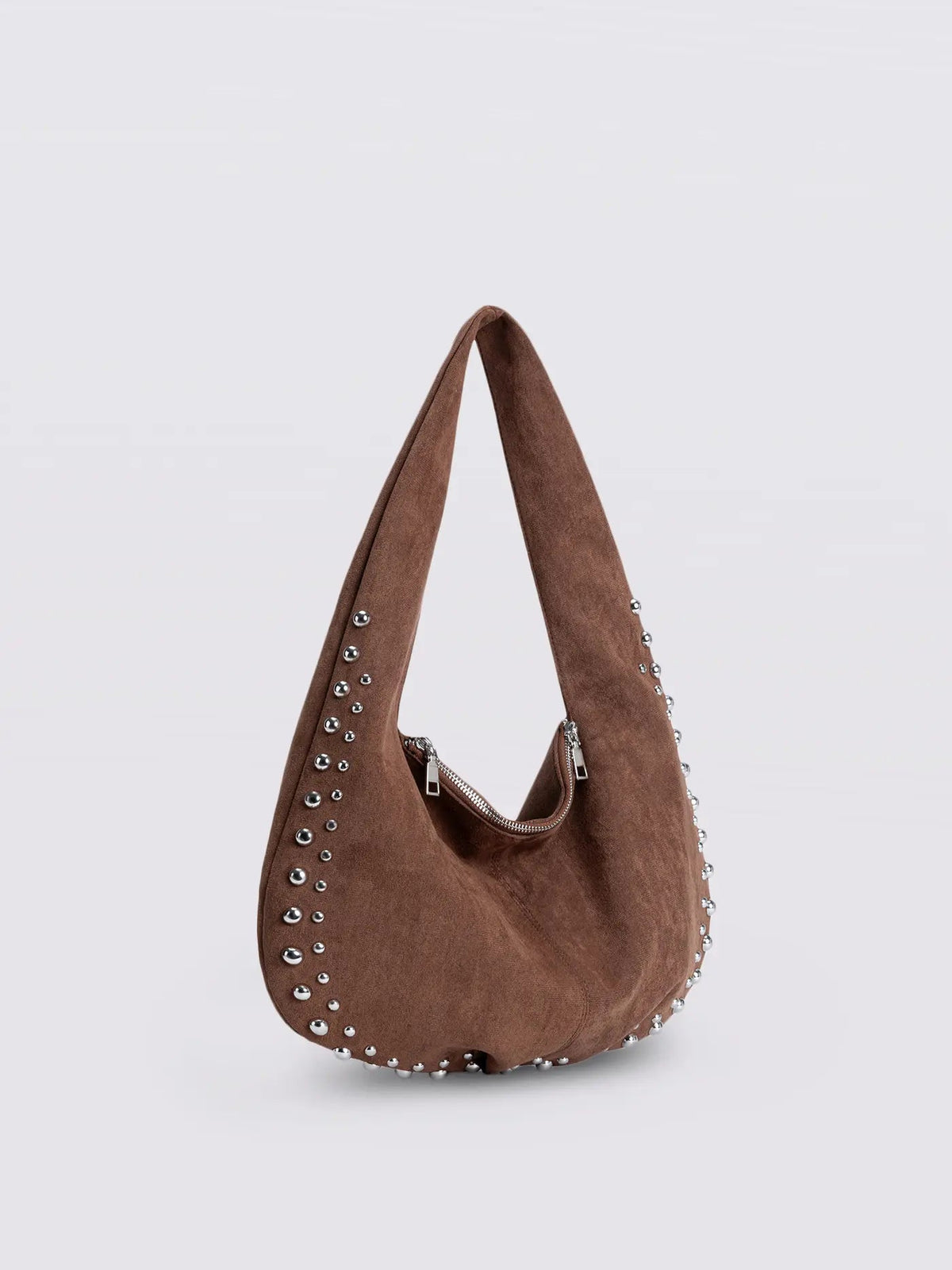 Studded Suede Shoulder Bag